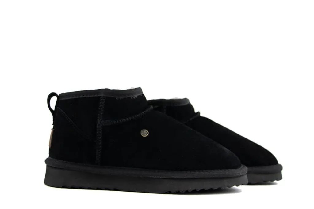 Pantoffels | Enkellaarzen^Warmbat Durack Woman Black Suede