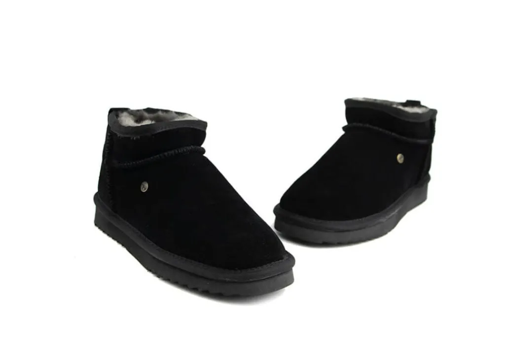 Pantoffels | Enkellaarzen^Warmbat Durack Woman Black Suede