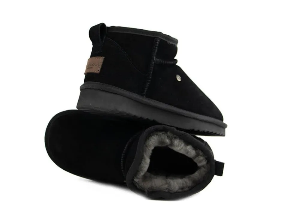 Pantoffels | Enkellaarzen^Warmbat Durack Woman Black Suede