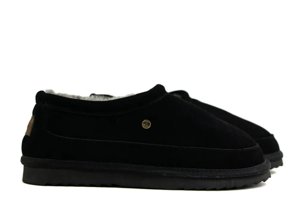 Pantoffels^Warmbat Ebor Black Suede