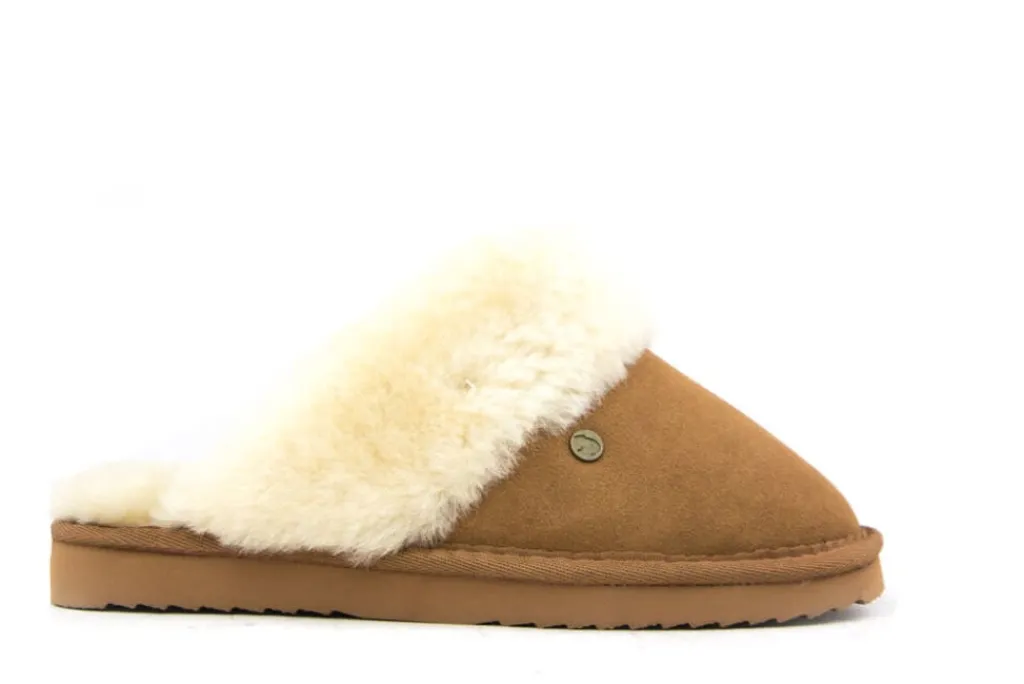 Pantoffels^Warmbat Flurry Cognac Suede