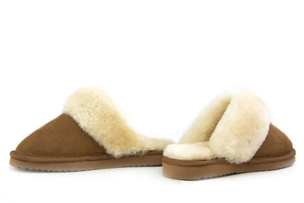 Pantoffels^Warmbat Flurry Cognac Suede