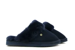 Pantoffels^Warmbat Flurry Donkerblauw Suede