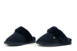 Pantoffels^Warmbat Flurry Donkerblauw Suede