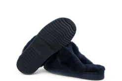 Pantoffels^Warmbat Flurry Donkerblauw Suede