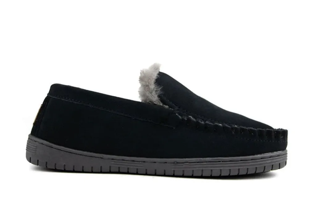 Pantoffels^Warmbat Grizzly Men Charcoal Suede
