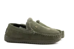 Pantoffels^Warmbat Grizzly Men Olive Suede