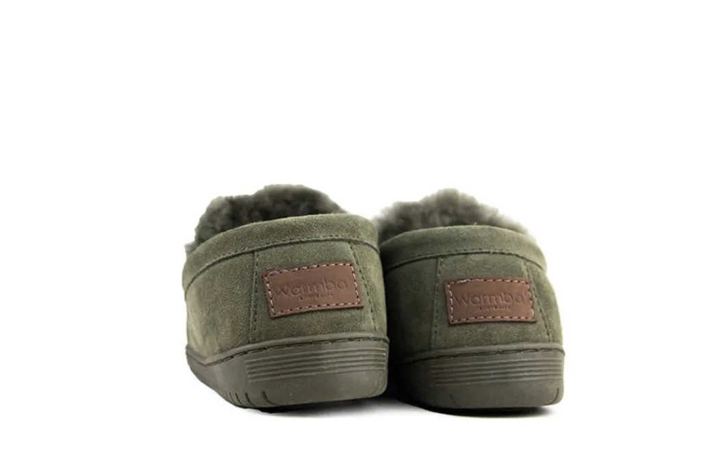 Pantoffels^Warmbat Grizzly Men Olive Suede