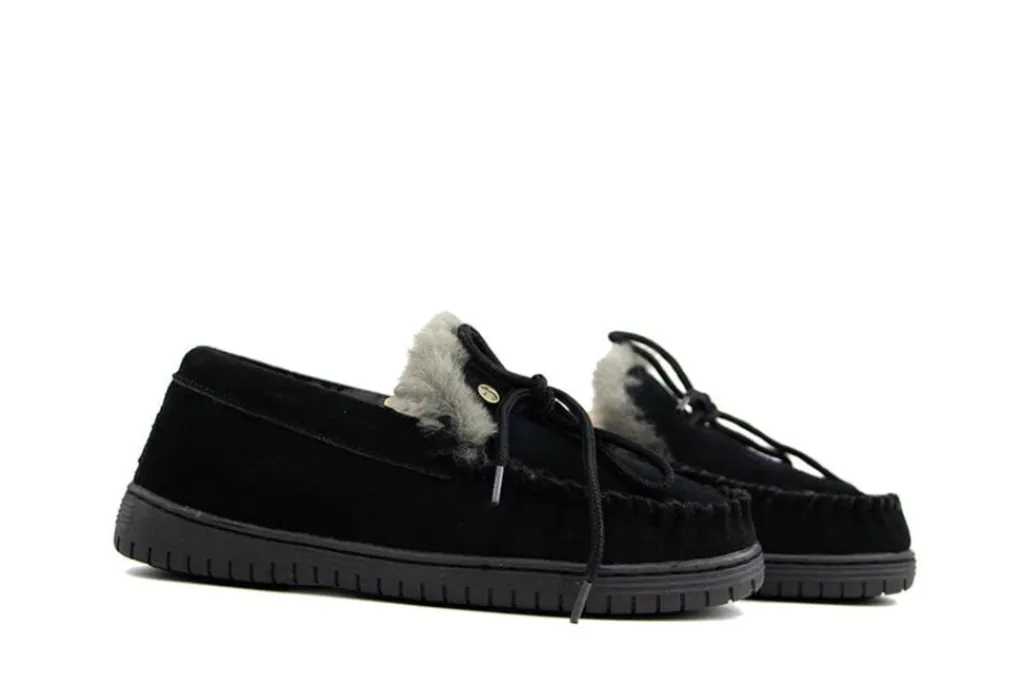 Pantoffels^Warmbat Koala Black Suede