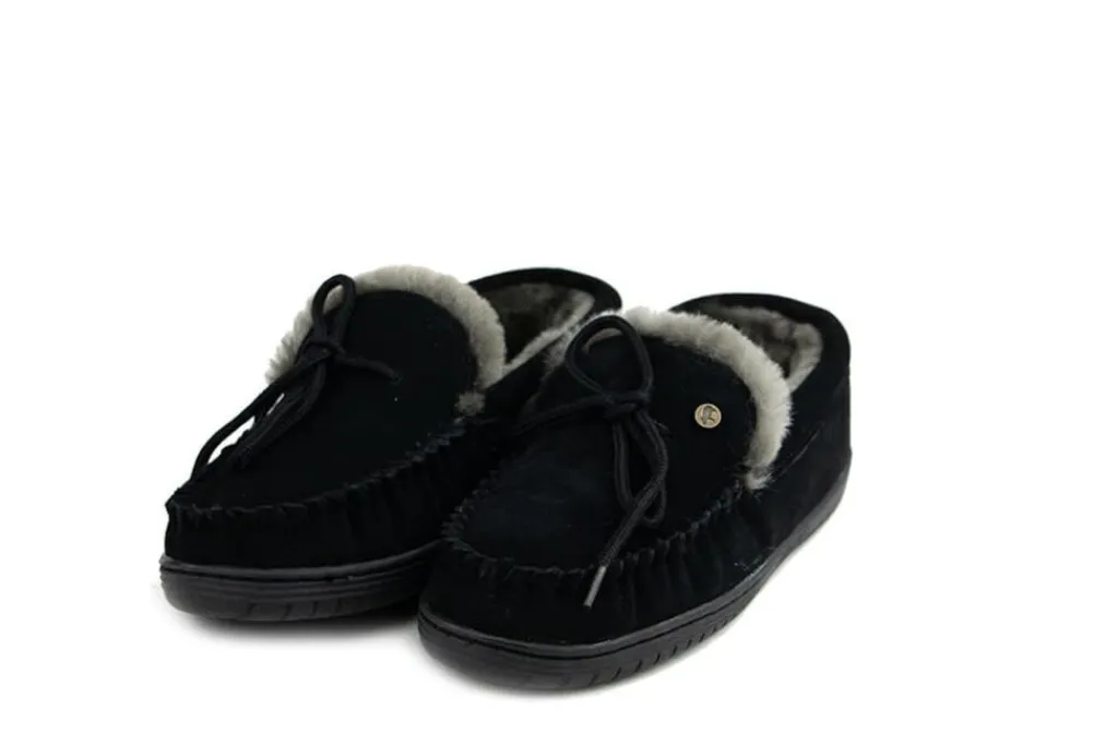 Pantoffels^Warmbat Koala Black Suede