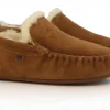 Pantoffels^Warmbat Mocassin Malmo Cognac Suede