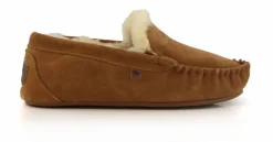 Pantoffels^Warmbat Mocassin Malmo Cognac Suede