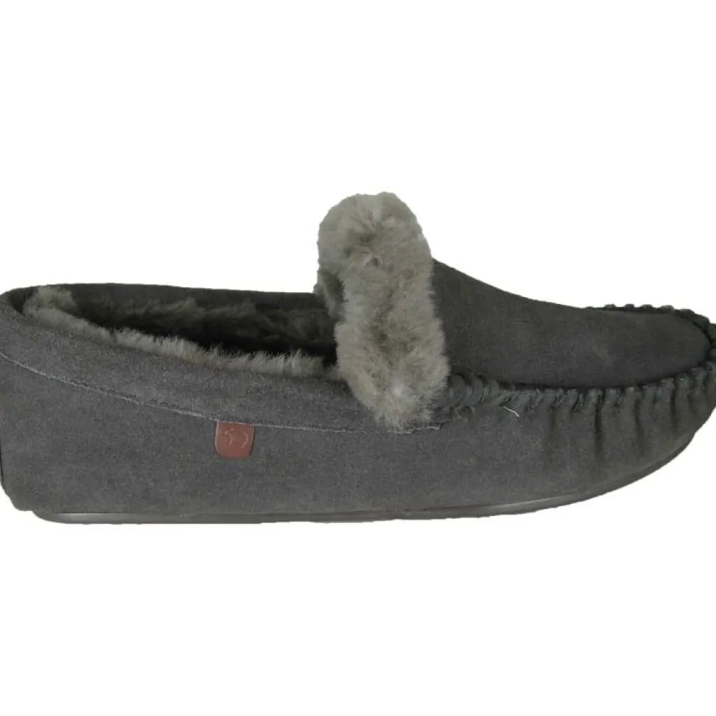 Pantoffels^Warmbat Mocassins Grijs
