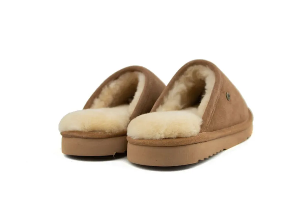 Pantoffels^Warmbat Muil Cognac Suede Classic