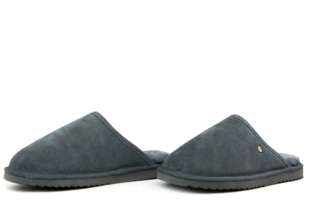 Pantoffels^Warmbat Muil Darkgrey Suede
