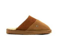 Pantoffels^Warmbat Muilen Cognac  Perth Suede Ribcord