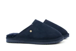 Pantoffels^Warmbat Muilen Donkerblauw Suède