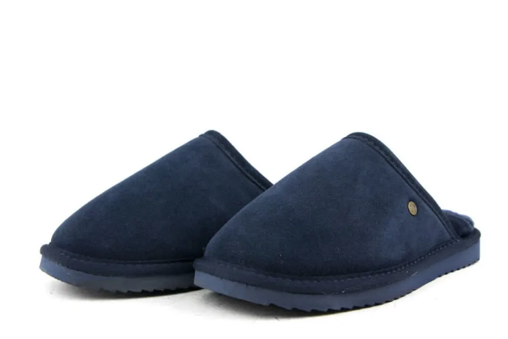 Pantoffels^Warmbat Muilen Donkerblauw Suède