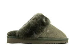 Pantoffels^Warmbat Muilen Groen Flurry Suede