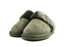 Pantoffels^Warmbat Muilen Groen Flurry Suede