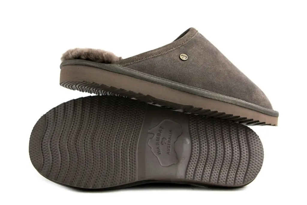 Pantoffels^Warmbat Muilen Taupe Classic Pebble Suede