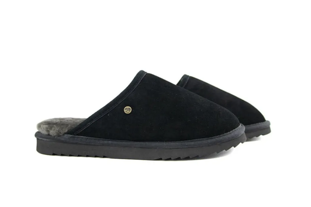 Pantoffels^Warmbat Pantoffels Classic Black Suede