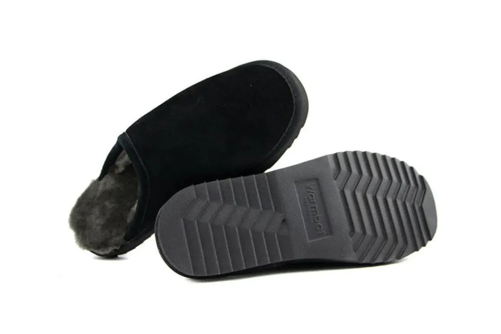Pantoffels^Warmbat Pantoffels Classic Black Suede