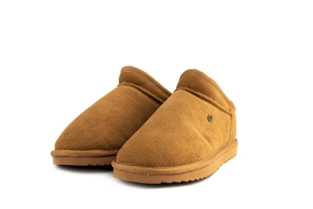 Pantoffels^Warmbat Pantoffels Conner Cognac Suede