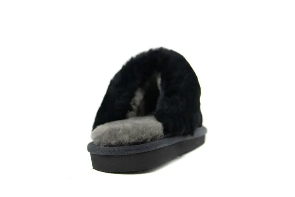 Pantoffels^Warmbat Pantoffels Flurry Kids Black Suede