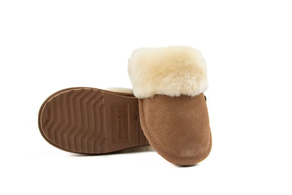 Pantoffels^Warmbat Pantoffels Flurry Kids Cognac Suede