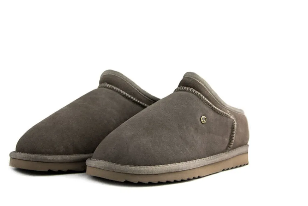 Pantoffels^Warmbat Pantoffels Grijs Conner Pebble Suede