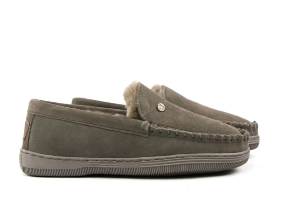 Pantoffels^Warmbat Pantoffels Grizzly Grijs Suede