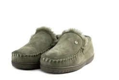 Pantoffels^Warmbat Pantoffels Grizzly Groen Suede