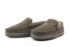 Pantoffels^Warmbat Pantoffels Grizzly Grijs Suede