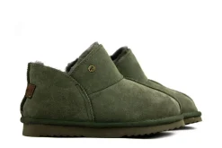 Pantoffels^Warmbat Pantoffels Groen Willow Suede