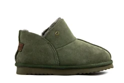 Pantoffels^Warmbat Pantoffels Groen Willow Suede