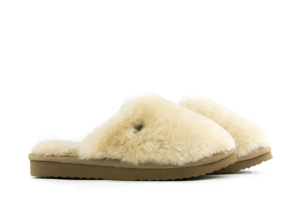 Pantoffels^Warmbat Pantoffels Mungo Fur Stone