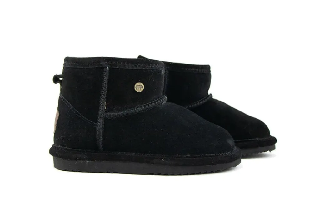 Pantoffels^Warmbat Pantoffels Wallaby Kids Black