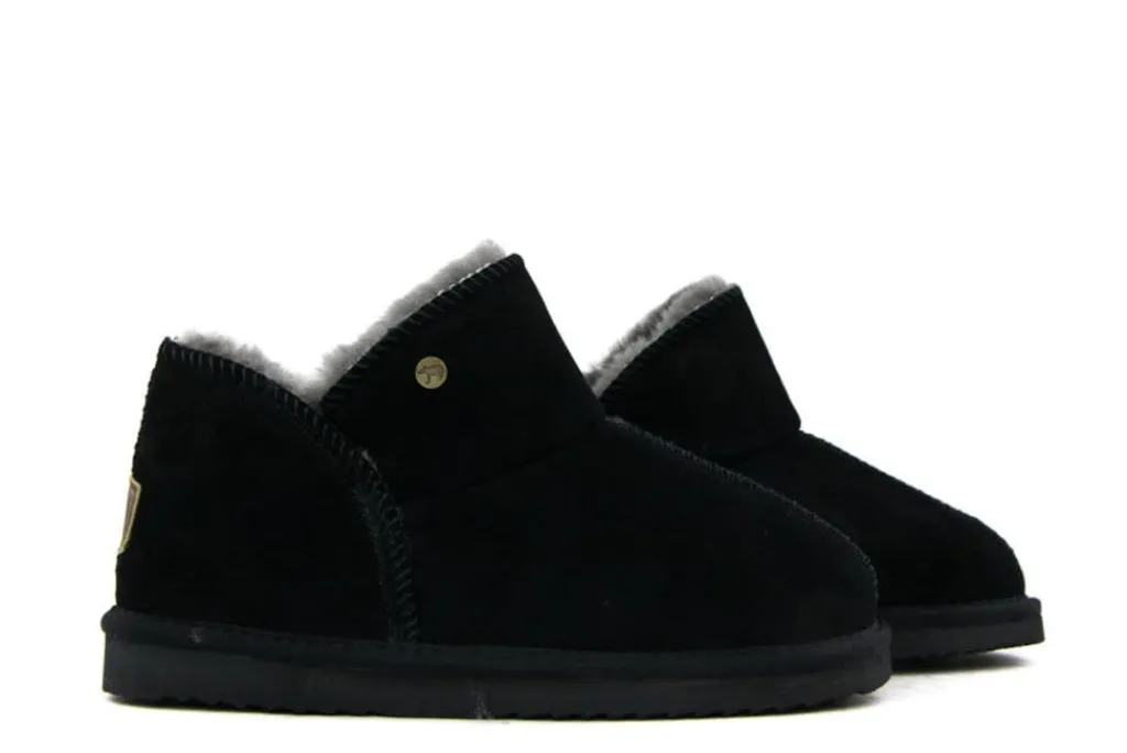 Pantoffels^Warmbat Pantoffels Willow Zwart Suede