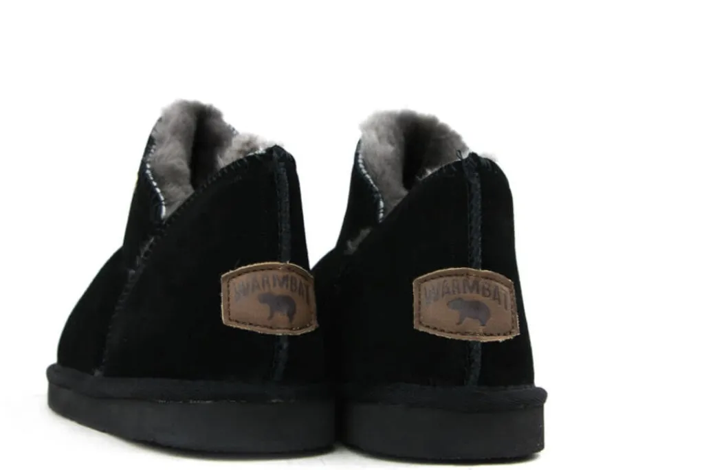 Pantoffels^Warmbat Pantoffels Willow Zwart Suede