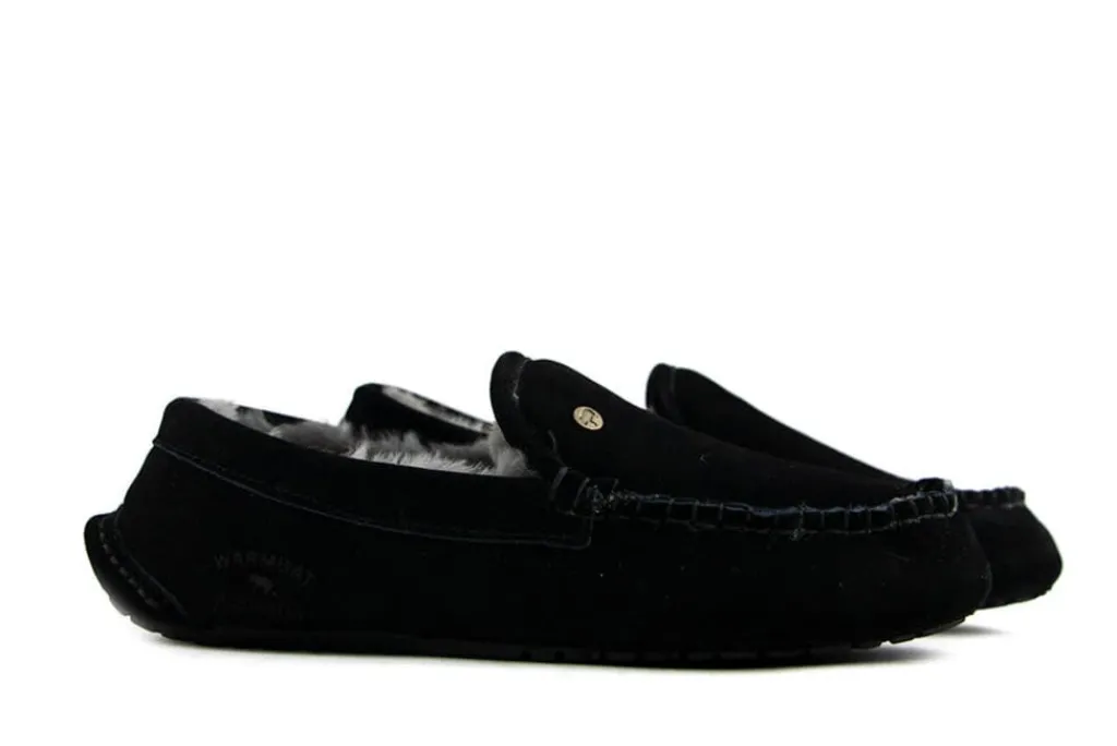 Pantoffels^Warmbat Pantoffels Zwart Earlwood Suede