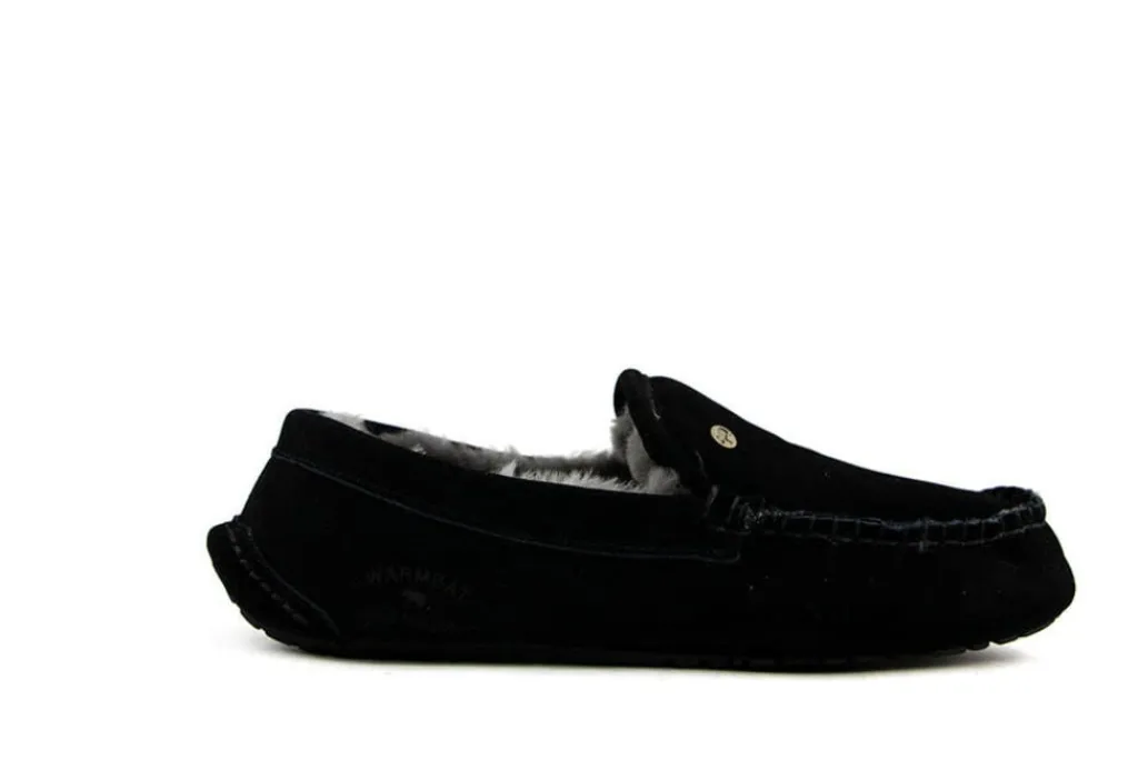 Pantoffels^Warmbat Pantoffels Zwart Earlwood Suede