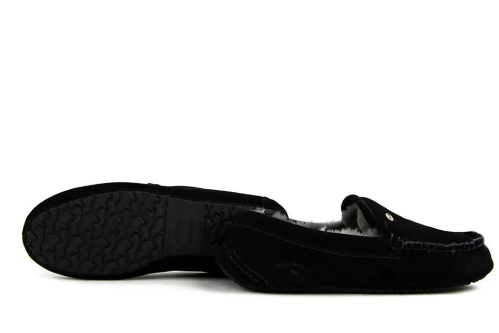 Pantoffels^Warmbat Pantoffels Zwart Earlwood Suede