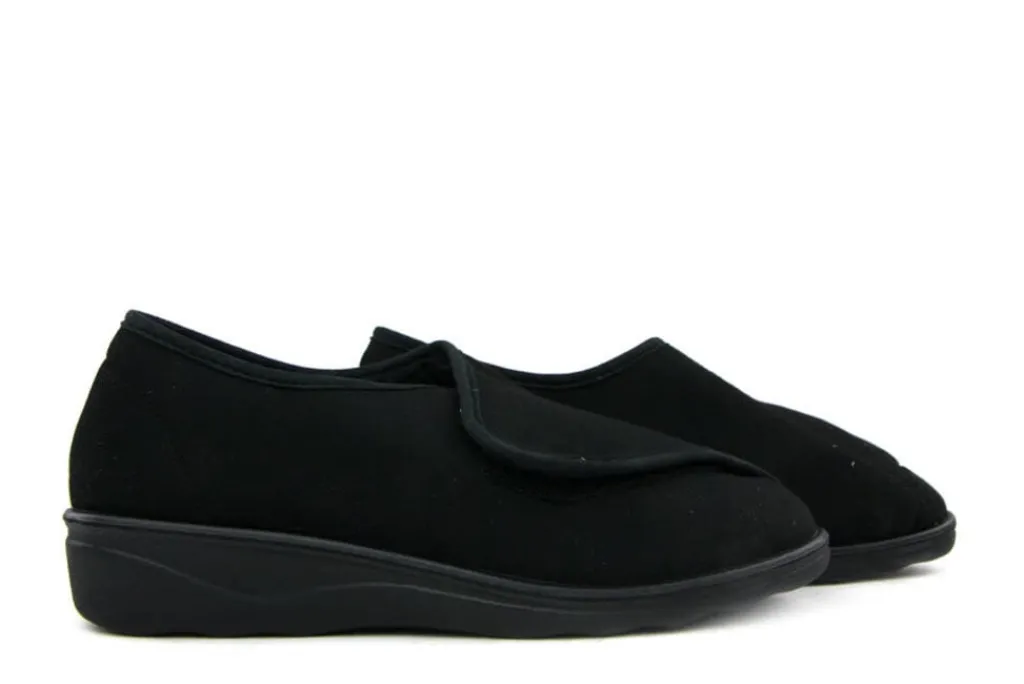 Pantoffels^Westland Klittenband Pantoffel Nice Zwart