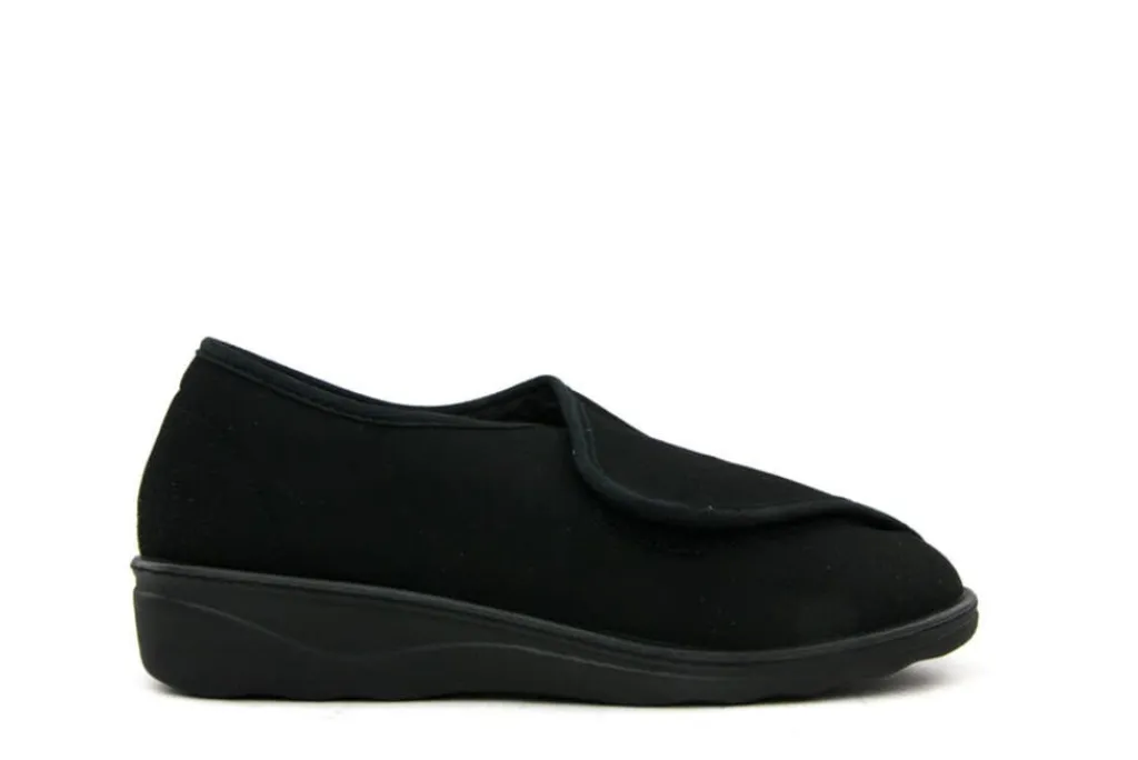 Pantoffels^Westland Klittenband Pantoffel Nice Zwart