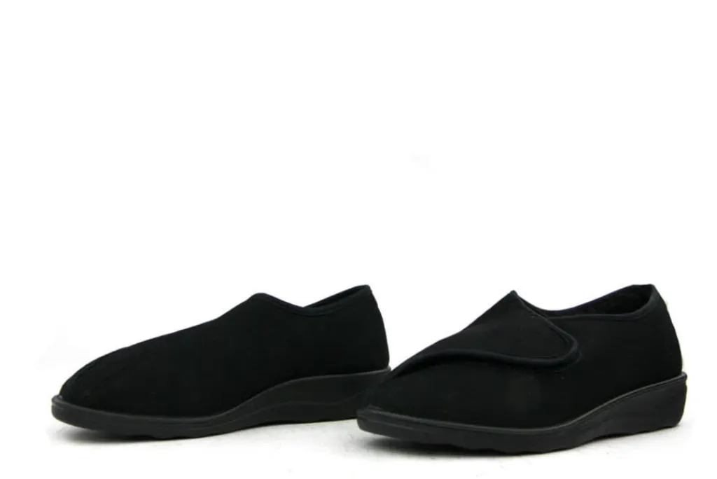 Pantoffels^Westland Klittenband Pantoffel Nice Zwart