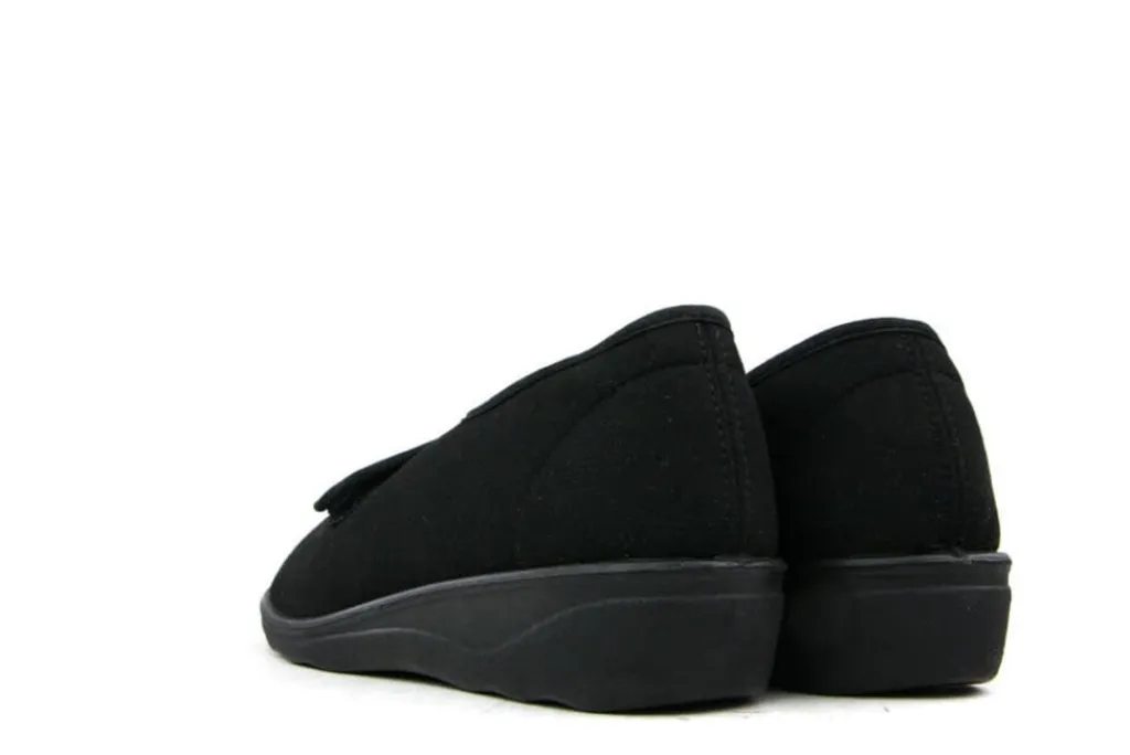 Pantoffels^Westland Klittenband Pantoffel Nice Zwart