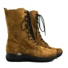 Veterboots En Bikerboots^Wolky Hoge Veterboot Zigzag Liverpool Suede Cognac