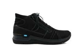 Veterschoenen^Wolky Hoge Veterschoenen Zwart Why Antique Nubuck