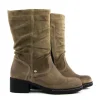 Laarzen^Wolky Korte Laars Edmonton Brushed Liverpool Suede Taupe